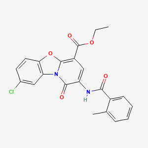 ethyl 8-chloro-2-[(2-methylbenzoyl)amino]-1-oxo-1H-pyrido[2,1-b][1,3]benzoxazole-4-carboxylate