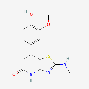 7-(4-Hydroxy-3-methoxyphenyl)-2-(methylamino)-4H,6H,7H-[1,3]thiazolo[4,5-b]pyridin-5-one