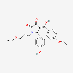 4-(4-Ethoxybenzoyl)-1-(3-ethoxypropyl)-3-hydroxy-5-(4-hydroxyphenyl)-2,5-dihydro-1H-pyrrol-2-one