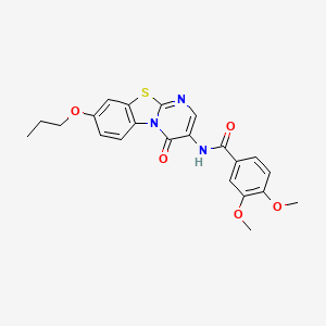 3,4-dimethoxy-N-(4-oxo-8-propoxy-4H-pyrimido[2,1-b][1,3]benzothiazol-3-yl)benzamide