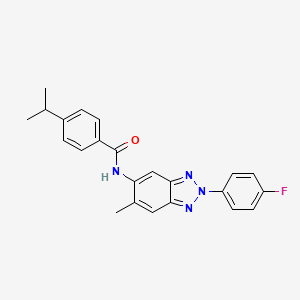 N-[2-(4-fluorophenyl)-6-methyl-2H-benzotriazol-5-yl]-4-(propan-2-yl)benzamide