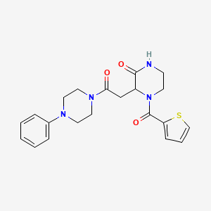 3-[2-Oxo-2-(4-phenylpiperazin-1-yl)ethyl]-4-(thiophen-2-ylcarbonyl)piperazin-2-one