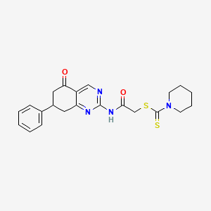 2-Oxo-2-[(5-oxo-7-phenyl-5,6,7,8-tetrahydroquinazolin-2-yl)amino]ethyl piperidine-1-carbodithioate