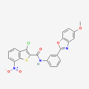 molecular formula C23H14ClN3O5S B11462739 3-chloro-N-[3-(5-methoxy-1,3-benzoxazol-2-yl)phenyl]-7-nitro-1-benzothiophene-2-carboxamide 