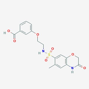 3-(2-{[(6-methyl-3-oxo-3,4-dihydro-2H-1,4-benzoxazin-7-yl)sulfonyl]amino}ethoxy)benzoic acid