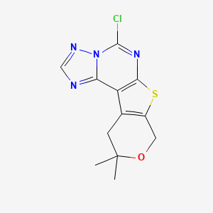 7-chloro-14,14-dimethyl-13-oxa-10-thia-3,5,6,8-tetrazatetracyclo[7.7.0.02,6.011,16]hexadeca-1(9),2,4,7,11(16)-pentaene