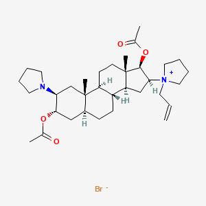 B1146279 2-Pyrrolidinyl-3-acetyl Desmorpholinylrocuronium Bromide CAS No. 1190105-66-8