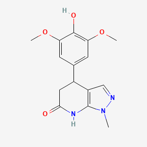 4-(4-Hydroxy-3,5-dimethoxyphenyl)-1-methyl-4H,5H,7H-pyrazolo[3,4-b]pyridin-6-one