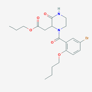 Propyl {1-[(5-bromo-2-butoxyphenyl)carbonyl]-3-oxopiperazin-2-yl}acetate