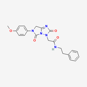 2-[6-(4-methoxyphenyl)-2,5-dioxo-2,5,6,7-tetrahydro-3H-imidazo[1,5-b][1,2,4]triazol-3-yl]-N-(2-phenylethyl)acetamide