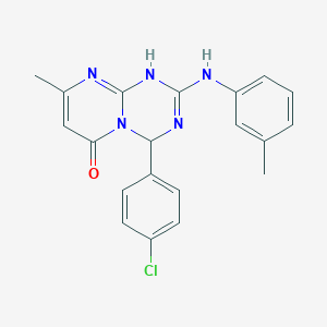 4-(4-chlorophenyl)-8-methyl-2-[(3-methylphenyl)amino]-1,4-dihydro-6H-pyrimido[1,2-a][1,3,5]triazin-6-one