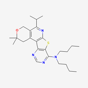 N,N-dibutyl-4,4-dimethyl-8-propan-2-yl-5-oxa-11-thia-9,14,16-triazatetracyclo[8.7.0.02,7.012,17]heptadeca-1(10),2(7),8,12(17),13,15-hexaen-13-amine