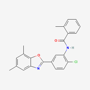 N-[2-chloro-5-(5,7-dimethyl-1,3-benzoxazol-2-yl)phenyl]-2-methylbenzamide