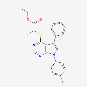 ethyl 2-{[7-(4-fluorophenyl)-5-phenyl-7H-pyrrolo[2,3-d]pyrimidin-4-yl]sulfanyl}propanoate