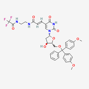 molecular formula C37H37F3N4O9 B1146288 (E)-3-[1-[(2R,4S,5R)-5-[[bis(4-methoxyphenyl)-phenylmethoxy]methyl]-4-hydroxyoxolan-2-yl]-2,4-dioxopyrimidin-5-yl]-N-[2-[(2,2,2-trifluoroacetyl)amino]ethyl]prop-2-enamide CAS No. 153512-23-3