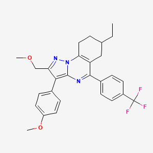 7-Ethyl-2-(methoxymethyl)-3-(4-methoxyphenyl)-5-[4-(trifluoromethyl)phenyl]-6,7,8,9-tetrahydropyrazolo[1,5-a]quinazoline