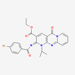 molecular formula C24H21BrN4O4 B11462887 ethyl 6-(4-bromobenzoyl)imino-2-oxo-7-propan-2-yl-1,7,9-triazatricyclo[8.4.0.03,8]tetradeca-3(8),4,9,11,13-pentaene-5-carboxylate 