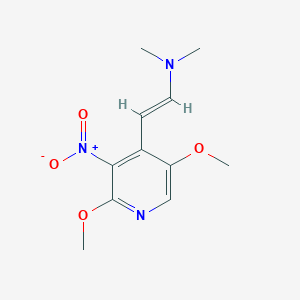 molecular formula C₁₁H₁₅N₃O₄ B1146290 2,5-二甲氧基-4-[2-(二甲基氨基)乙烯基]-3-硝基吡啶 CAS No. 917918-82-2