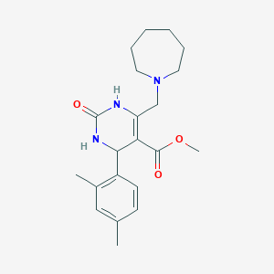 molecular formula C21H29N3O3 B11462925 Methyl 6-(azepan-1-ylmethyl)-4-(2,4-dimethylphenyl)-2-oxo-1,2,3,4-tetrahydropyrimidine-5-carboxylate 