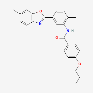 N-[2-methyl-5-(6-methyl-1,3-benzoxazol-2-yl)phenyl]-4-propoxybenzamide