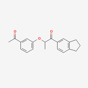 2-(3-acetylphenoxy)-1-(2,3-dihydro-1H-inden-5-yl)propan-1-one