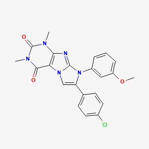 molecular formula C22H18ClN5O3 B11462975 7-(4-chlorophenyl)-8-(3-methoxyphenyl)-1,3-dimethyl-1H-imidazo[2,1-f]purine-2,4(3H,8H)-dione 