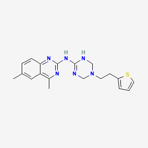 4,6-dimethyl-N-(5-(2-(thiophen-2-yl)ethyl)-1,4,5,6-tetrahydro-1,3,5-triazin-2-yl)quinazolin-2-amine