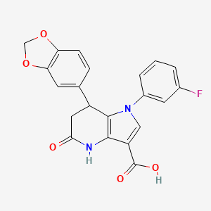 7-(1,3-benzodioxol-5-yl)-1-(3-fluorophenyl)-5-oxo-4,5,6,7-tetrahydro-1H-pyrrolo[3,2-b]pyridine-3-carboxylic acid