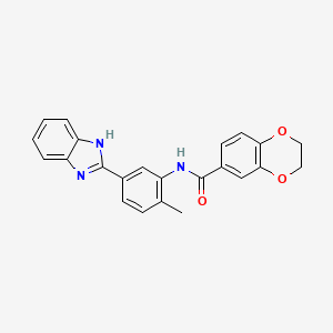 N-[5-(1H-benzimidazol-2-yl)-2-methylphenyl]-2,3-dihydro-1,4-benzodioxine-6-carboxamide