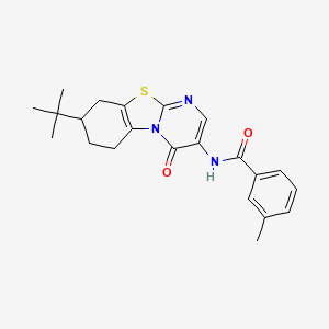 N-(8-tert-butyl-4-oxo-6,7,8,9-tetrahydro-4H-pyrimido[2,1-b][1,3]benzothiazol-3-yl)-3-methylbenzamide