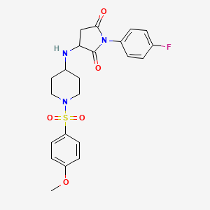 molecular formula C22H24FN3O5S B11463018 1-(4-Fluorophenyl)-3-({1-[(4-methoxyphenyl)sulfonyl]piperidin-4-yl}amino)pyrrolidine-2,5-dione 