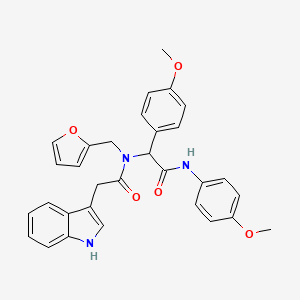 N-(furan-2-ylmethyl)-2-(1H-indol-3-yl)-N-{1-(4-methoxyphenyl)-2-[(4-methoxyphenyl)amino]-2-oxoethyl}acetamide