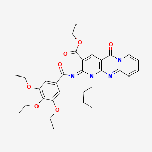 ethyl 7-butyl-2-oxo-6-(3,4,5-triethoxybenzoyl)imino-1,7,9-triazatricyclo[8.4.0.03,8]tetradeca-3(8),4,9,11,13-pentaene-5-carboxylate