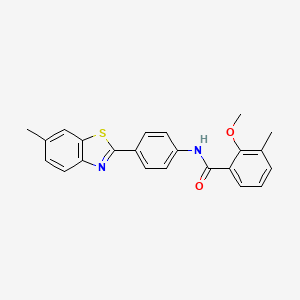 2-methoxy-3-methyl-N-[4-(6-methyl-1,3-benzothiazol-2-yl)phenyl]benzamide