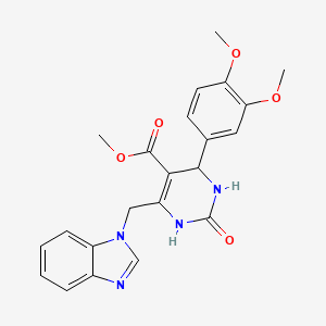 methyl 6-(1H-benzimidazol-1-ylmethyl)-4-(3,4-dimethoxyphenyl)-2-oxo-1,2,3,4-tetrahydropyrimidine-5-carboxylate