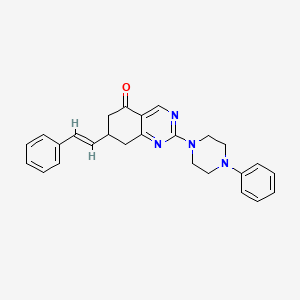 7-[(E)-2-phenylethenyl]-2-(4-phenylpiperazin-1-yl)-7,8-dihydroquinazolin-5(6H)-one