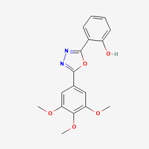 molecular formula C17H16N2O5 B11463153 2-[5-(3,4,5-Trimethoxyphenyl)-1,3,4-oxadiazol-2-yl]phenol 