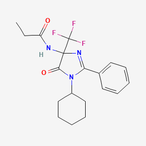 N-[1-cyclohexyl-5-oxo-2-phenyl-4-(trifluoromethyl)-4,5-dihydro-1H-imidazol-4-yl]propanamide