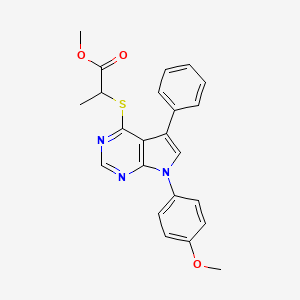 methyl 2-{[7-(4-methoxyphenyl)-5-phenyl-7H-pyrrolo[2,3-d]pyrimidin-4-yl]sulfanyl}propanoate