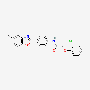 2-(2-chlorophenoxy)-N-[4-(5-methyl-1,3-benzoxazol-2-yl)phenyl]acetamide