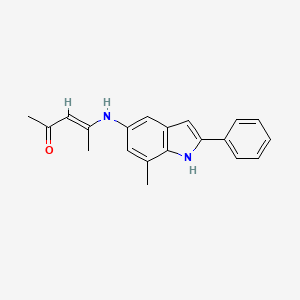 4-[(7-Methyl-2-phenyl-1H-indol-5-yl)amino]pent-3-en-2-one