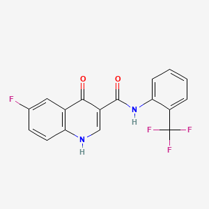 molecular formula C17H10F4N2O2 B11463193 6-fluoro-4-hydroxy-N-[2-(trifluoromethyl)phenyl]quinoline-3-carboxamide 