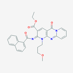 ethyl 7-(3-methoxypropyl)-6-(naphthalene-1-carbonylimino)-2-oxo-1,7,9-triazatricyclo[8.4.0.03,8]tetradeca-3(8),4,9,11,13-pentaene-5-carboxylate