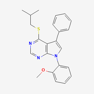 7-(2-methoxyphenyl)-4-[(2-methylpropyl)sulfanyl]-5-phenyl-7H-pyrrolo[2,3-d]pyrimidine