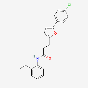 molecular formula C21H20ClNO2 B11463222 3-[5-(4-chlorophenyl)furan-2-yl]-N-(2-ethylphenyl)propanamide 