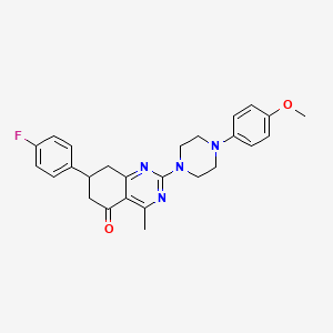 molecular formula C26H27FN4O2 B11463223 7-(4-fluorophenyl)-2-[4-(4-methoxyphenyl)piperazin-1-yl]-4-methyl-7,8-dihydroquinazolin-5(6H)-one 