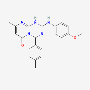 2-[(4-methoxyphenyl)amino]-8-methyl-4-(4-methylphenyl)-1,4-dihydro-6H-pyrimido[1,2-a][1,3,5]triazin-6-one