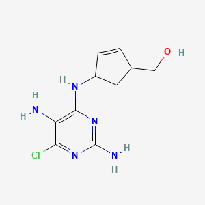 B1146324 [4-[(2,5-Diamino-6-chloropyrimidin-4-yl)amino]cyclopent-2-en-1-yl]methanol CAS No. 896716-96-4