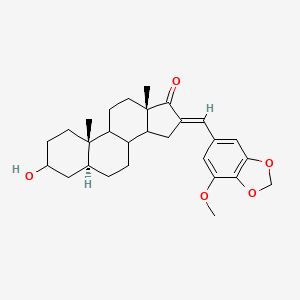 (2E)-7-Hydroxy-2-[(7-methoxy-2H-1,3-benzodioxol-5-YL)methylidene]-9A,11A-dimethyl-hexadecahydro-1H-cyclopenta[A]phenanthren-1-one