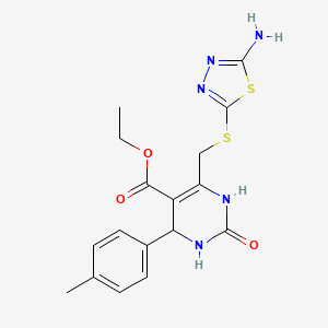 Ethyl 6-{[(5-amino-1,3,4-thiadiazol-2-yl)sulfanyl]methyl}-4-(4-methylphenyl)-2-oxo-1,2,3,4-tetrahydropyrimidine-5-carboxylate